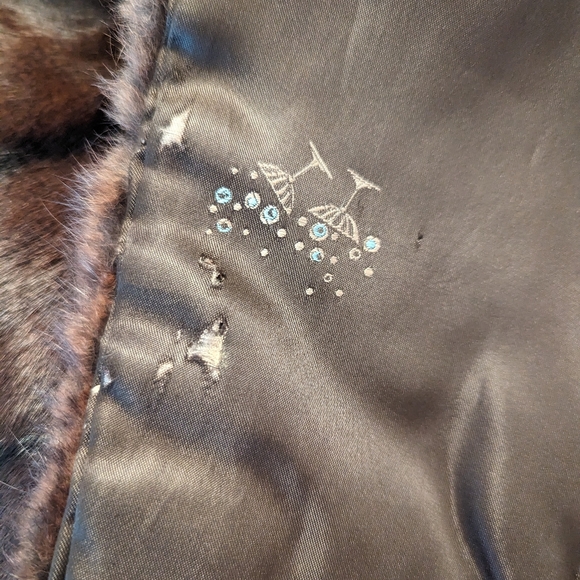 VTG Projanskys Brown Mink Fur Stole Shrug Wrap W Pockets And Brown Lining - Picture 9 of 10
